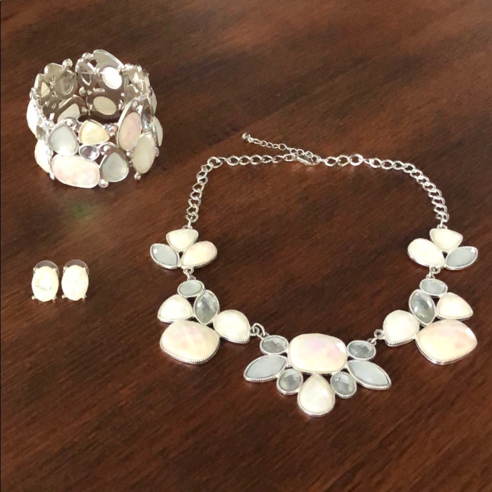 Silver/Iridescent Jewelry- Bridesmaid/Wedding/Prom